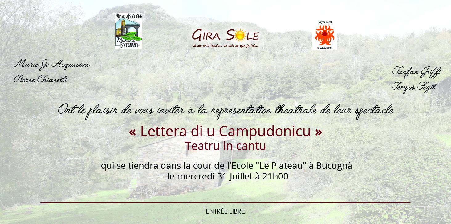 U 31 di lugliu di u 2019 in Bucugnanu
